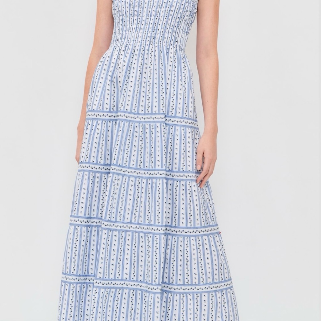 Hill House Maxi Dress In Light Blue And White Stripe